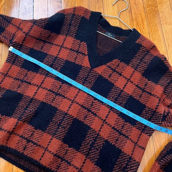 Rails Colleen Sweater Rust Black Plaid Knitwear Size M - Picture 14 of 16